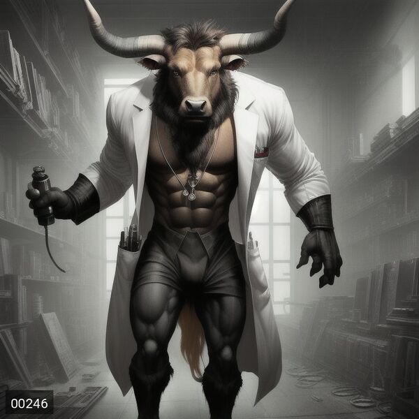 File:00000-41357795-(minotaur 1.1) wearing a (labcoat 1.2), digital art, (solo 1.4), (style of bart sears), (style of dustin nguyen), science fictio.jpg